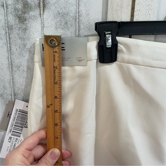 Kasper Classic fit crepe womens pants straight white 8 strech sits at waist work - Picture 3 of 12